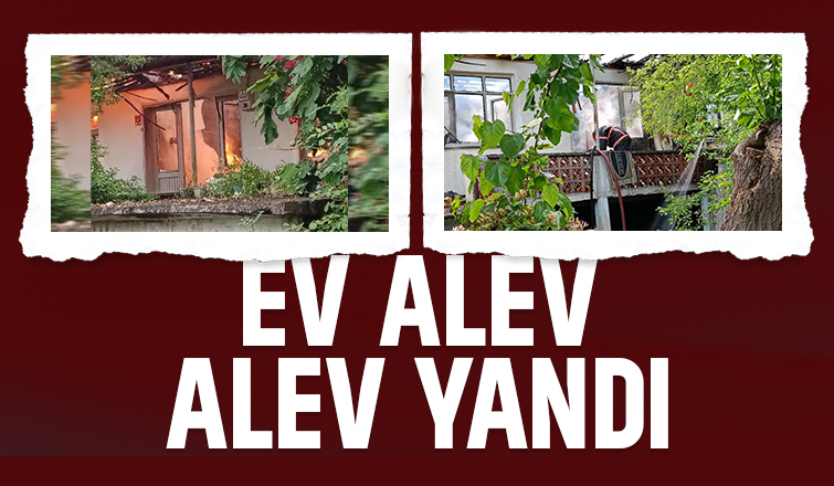 İki katlı evde yangın