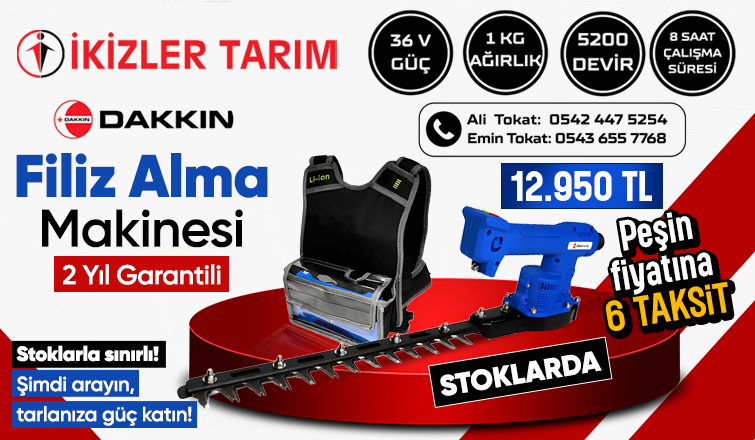İkizler Tarım İnşaat’tan Yepyeni Teknoloji: Dakkin Filiz Alma Makinası!