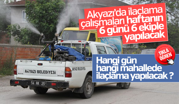  İLAÇLAMA ÇALIŞMALARI HAFTANIN 6 GÜNÜ DEVAM EDECEK