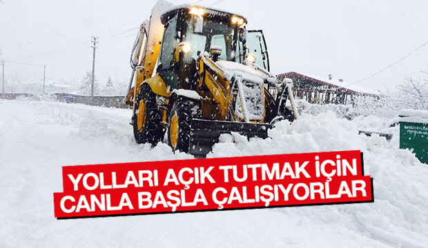İLÇE GENELİNDE KAR MÜCADELESİ SÜRÜYOR