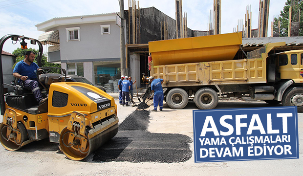 İLÇE MERKEZİNDE ASFALT YAMA ÇALIŞMALARI DEVAM EDİYOR