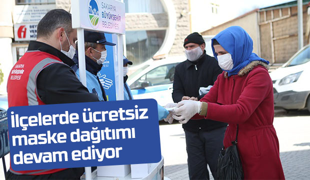 İlçelerde ücretsiz maske dağıtımı devam ediyor