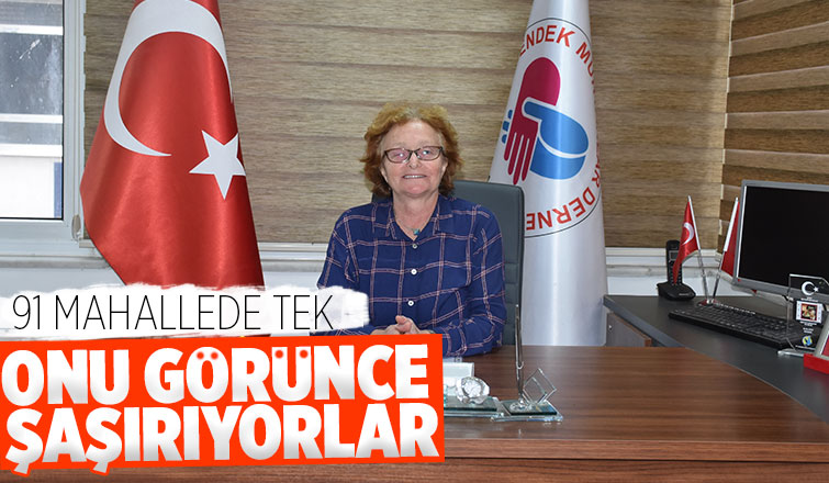 İlçenin tek kadın muhtarı