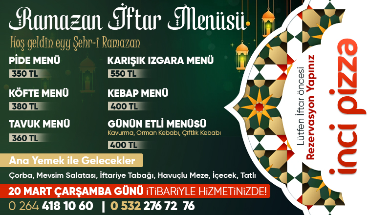 İnci Pizza Ramazanda da hizmetinizde!