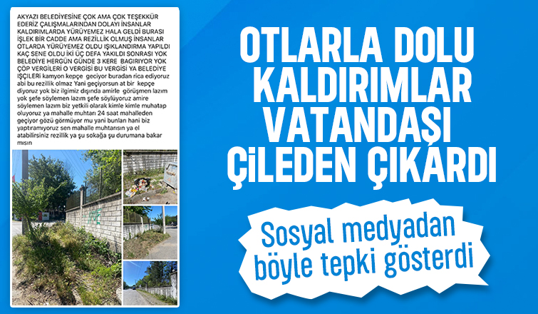 İnsanlar otlardan yürüyemez oldu diyerek tepki gösterdi