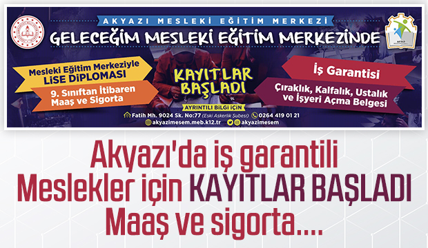İş garantili meslekler için kayıtlar başladı