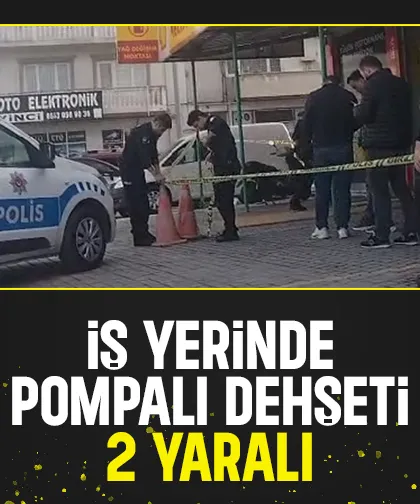 İş yerinde 2 kişiyi pompalıyla vurdu