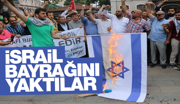İsrail bayrağı yaktılar