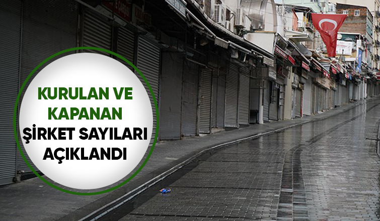 İşte kurulan ve kapanan şirket sayıları