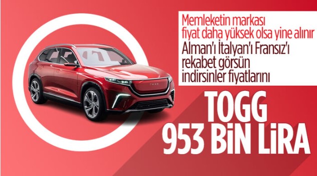 İşte Togg'un fiyatı