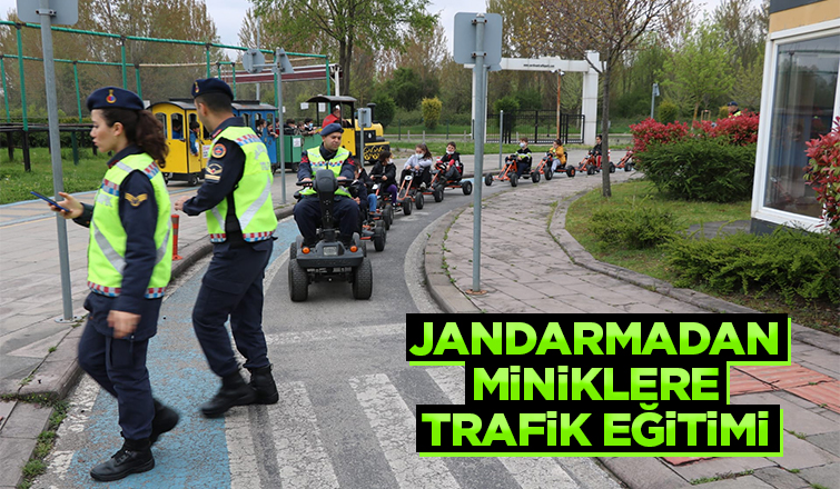 Jandarmadan miniklere trafik parkta eğitim