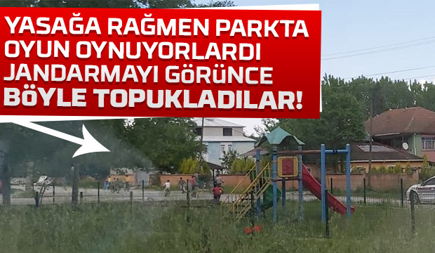 Jandarmayı görünce böyle kaçtılar