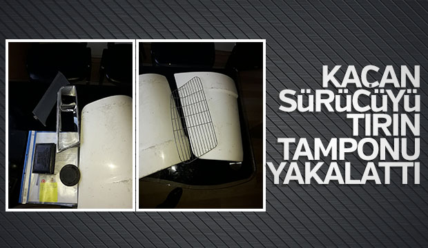 Kaçan Sürücüyü Tampon Ele Verdi