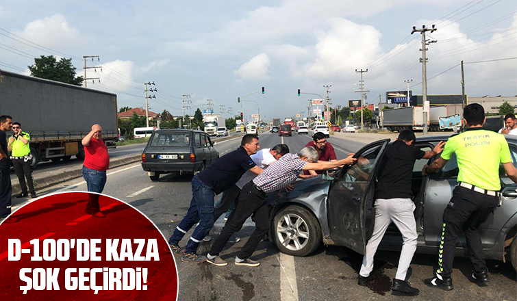 Kadın sürücü kazanın şokunu üzerinden atamadı