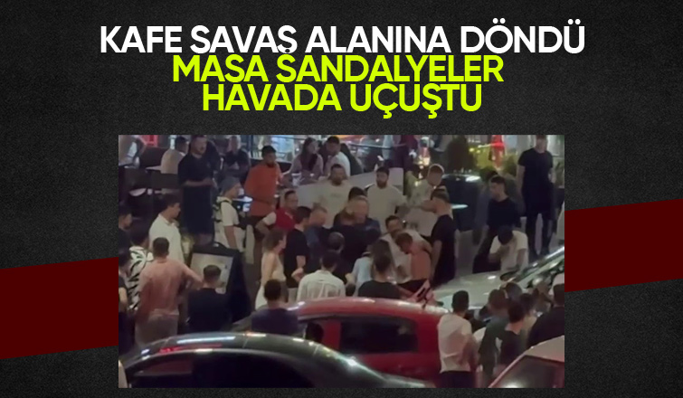 Kafede masa ve sandalyeler havada uçuştu