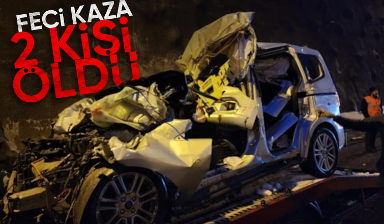 Kamyona çarpan araçtaki 2 kişi öldü