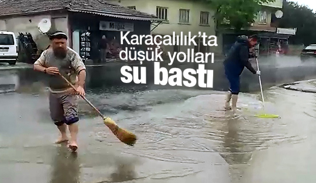 Karaçalılıkta Düşük Yolları Su Bastı