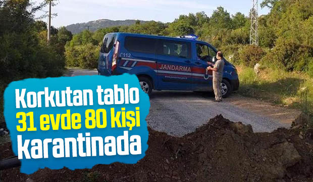 Karaçam'da karantinadaki kişi sayısı 80'e çıktı