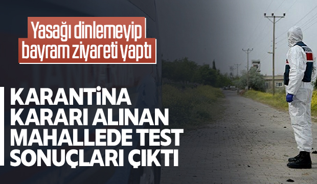 Karantinaya alınan mahallede test sonuçları çıktı