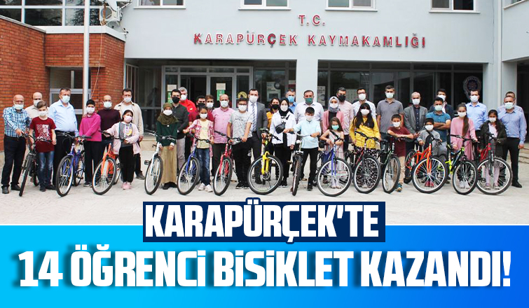 Karapürçek'te 14 öğrenci bisiklet kazandı