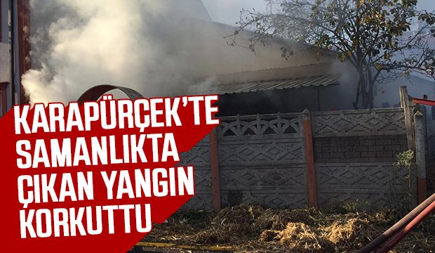 KARAPÜRÇEKTE SAMANLIKTA ÇIKAN YANGIN KORKUTTU
