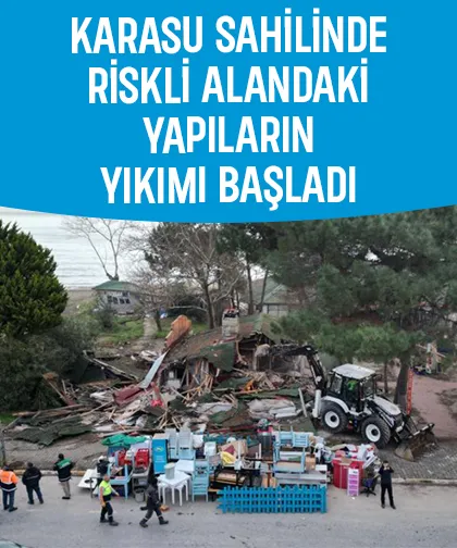 Karasu sahilinde yıkımlar başladı