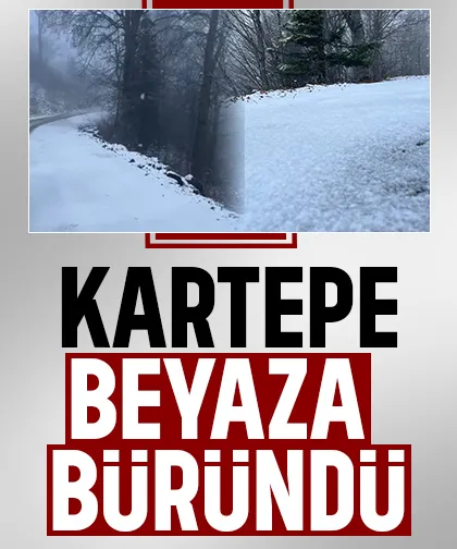 Kartepe'ye kar yağdı