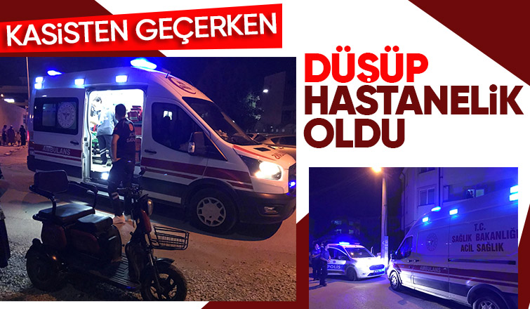 Kasiste elektrikli bisikletten düşüp yaralandı