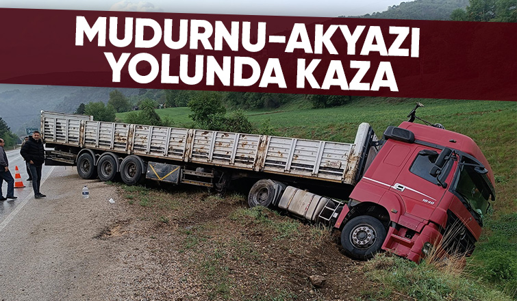 Kayan tır yoldan çıktı