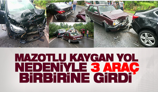  Kaygan Yol Zincirleme Kazaya Sebep Oldu