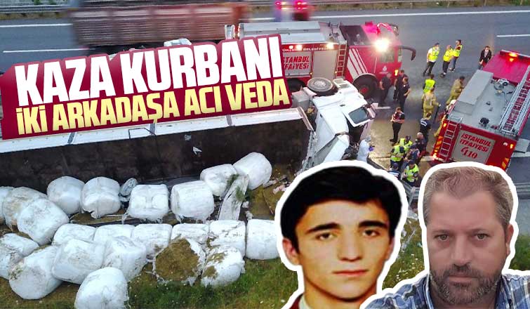 Kaza kurbanı iki arkadaşa acı veda
