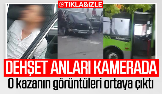 Kaza sonrası dehşet anları kamerada