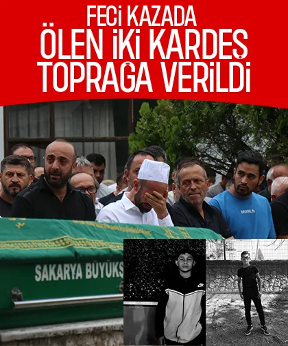 Kazada ölen 13 ve 14 yaşlarındaki iki kardeşe acı veda
