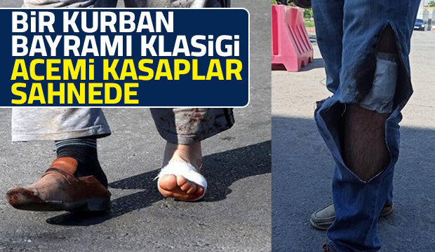 Kendilerini kesen acemi kasaplar acile koştu