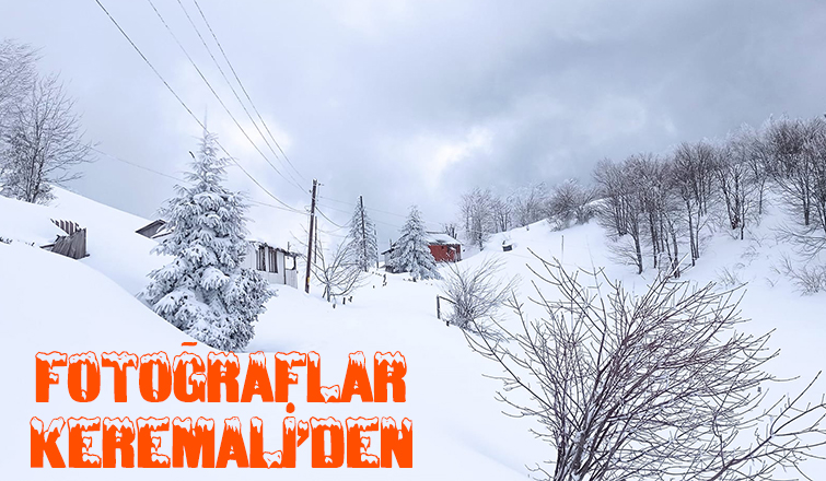 Keremali'de evler kar altında kalmak üzere