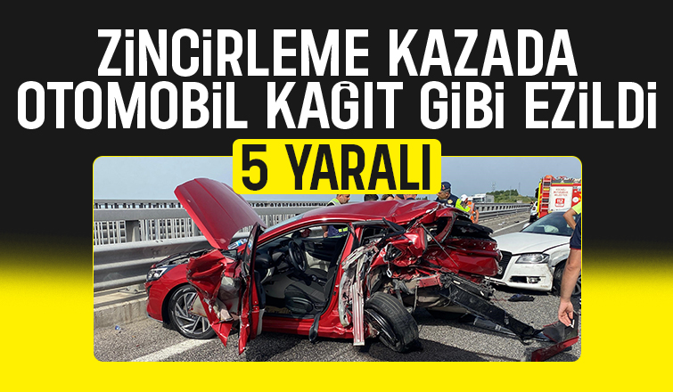 KMO'da zincirleme kaza: 5 yaralı