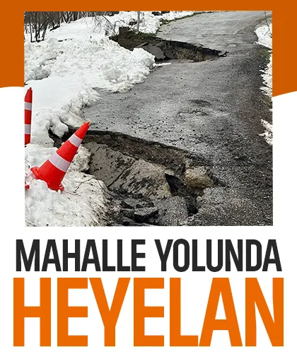 Kocaali'de iki mahalleyi birbirine bağlayan yolda heyelan