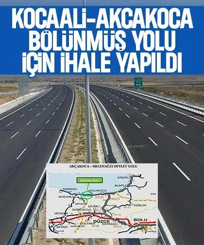Kocaali ile Akçakoca arasındaki bölünmüş yolun ihalesi yapıldı