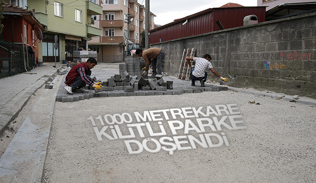KONURALP MAHALLESİNDE 11000 METREKARE KİLİTLİ PARKE ÇALIŞMASI