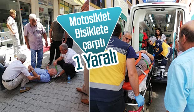 Konuralp Mahallesinde Motosiklet Bisiklete çarptı