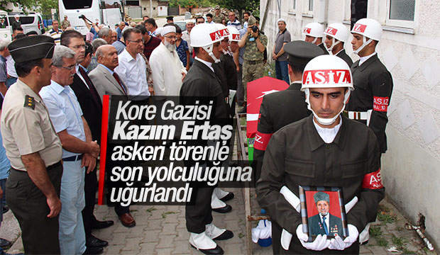 Kore Gazisi Kazım Ertaş Askeri Törenle Ebediyete Uğurlandı
