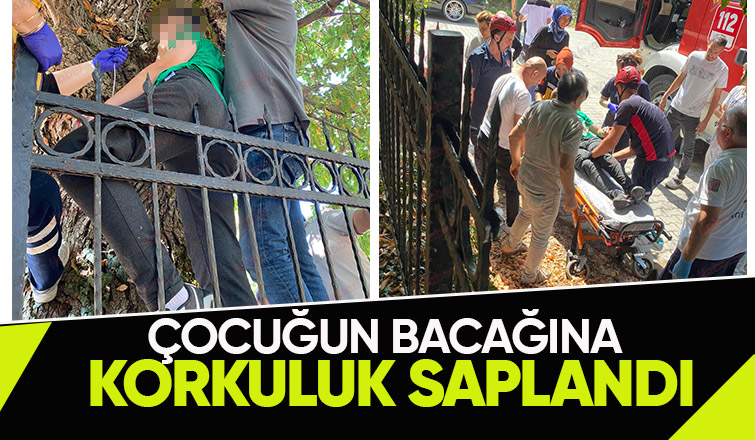 Korku dolu anlar Bacağına korkuluk saplandı
