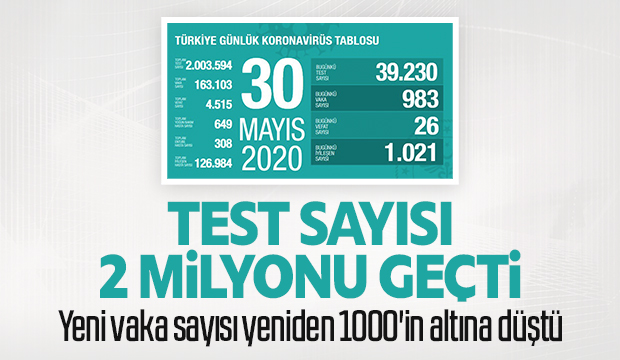 Koronada 30 Mayıs verileri