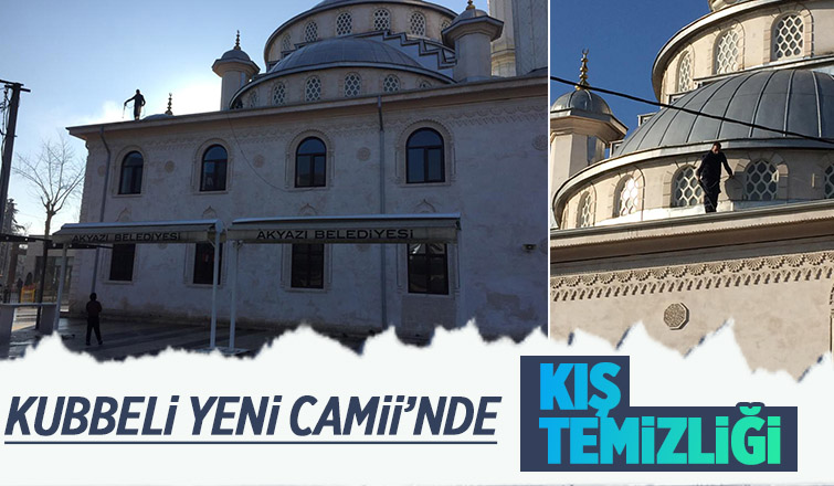 Kubbeli Yeni Camii'nde kış bakımı yapıldı