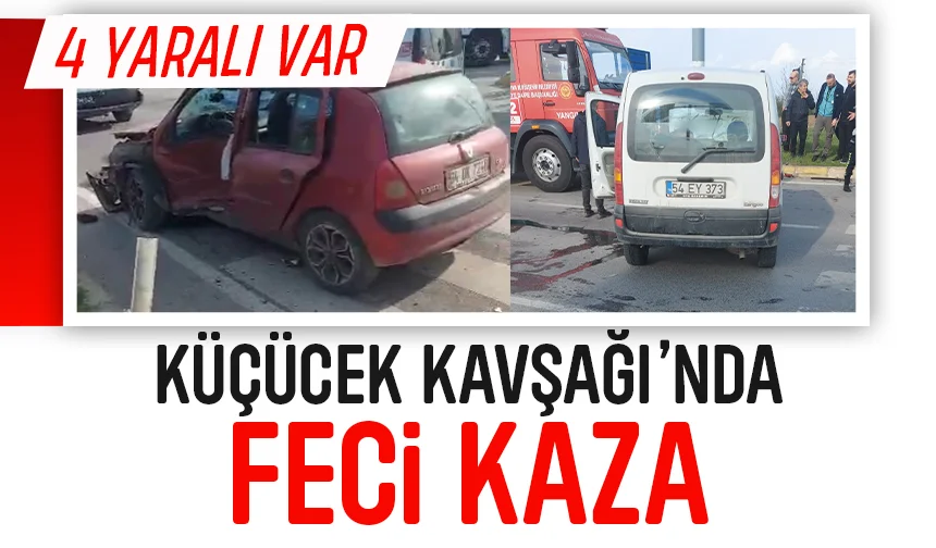Küçücek Kavşağı’nda feci kaza 4 yaralı