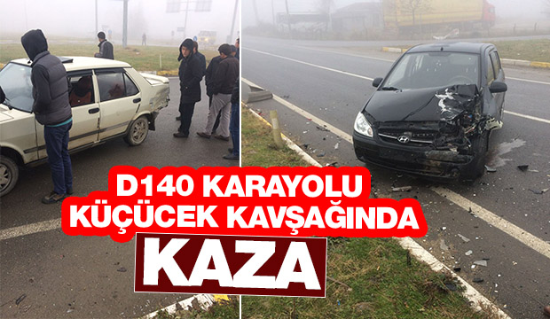 Küçücek Kavşağında Kaza