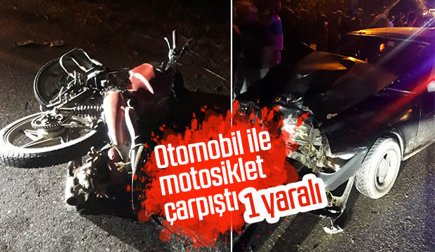 Küçücek Mahallesinde Otomobille Motosiklet Çarpıştı 