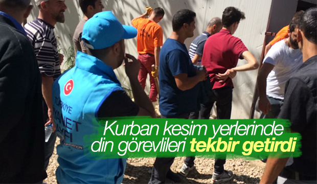 Kurban Kesim Yerlerinde Din Görevlileri Tekbir Getirdi