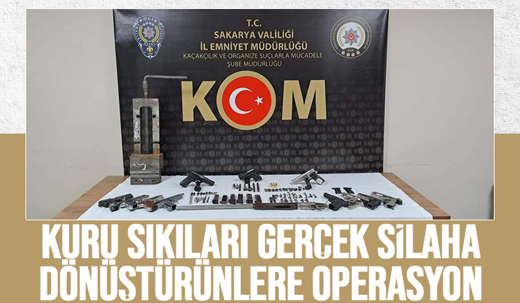Kuru sıkıları gerçek silaha dönüştürenler yakalandı