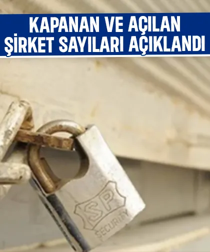 Kurulan ve kapanan şirket sayıları
